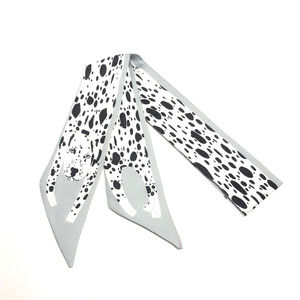 Dalmatian Dog Polka Dot Head Neck Scarf Purse Scarf 30" - Black, NEW! US Seller